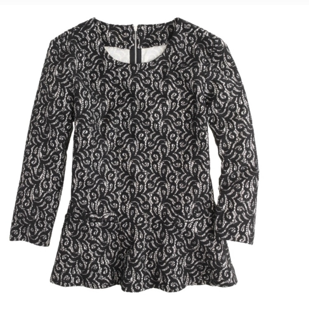 J Crew Lace Peplum Top